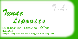 tunde lipovits business card